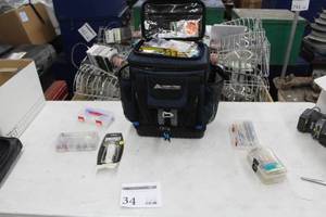 lot 34 image: Fishing Tackle (New )  with Ozark Trail Outdoor Equipment Soft-Side Tackle Box