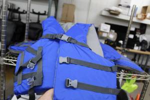lot 130 image: Lot of (3) Rise Aquatics Life Jackets