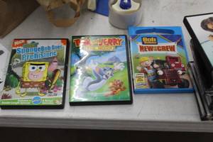 lot 121 image: Lot of (3) Childrens DVDs  - Tom & Jerry The Movie, SpongeBob Goes Prehistoric, Bob Builder New on the Job