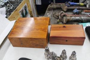 lot 118 image: Lot of (2) Wood Boxes  - Cigar Box, Cedar Box