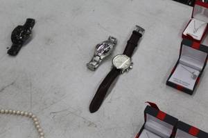 lot 147 image: Lot of (2) Mens Wrist Watches  - Charles Dumont, Fossil