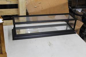 lot 282 image: Wood Framed Glass Car Model Display Case with Mirrored Base