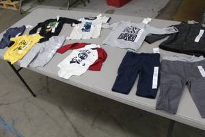 lot 203 image: Lot of (10) Baby Garments - Shirts, Pants, Sweatshirt, T-Shirts, Onesies
