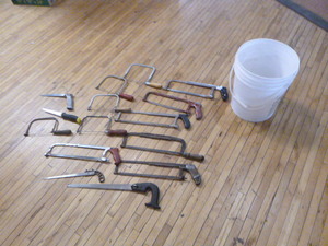 lot 116 image: Bucket of Saws