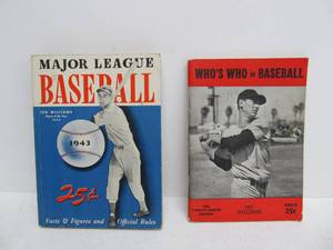 2 Different 1943 Baseball Books Featuring Ted Williams