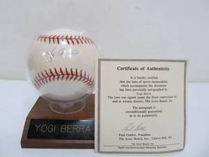 Authentic Yogi Berra Autographed Baseball wCOA