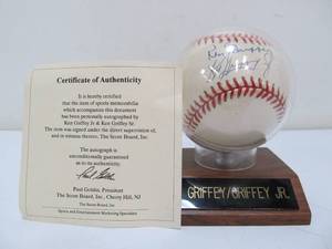 Authentic Ken Griffey Jr. &amp Sr. Autographed Baseball wCOA