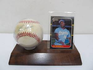 Authentic Bo Jackson Autographed Baseball &amp Rookie Card