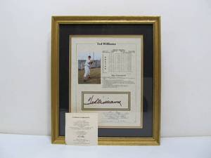 Ted Williams Framed Wall Plaque wAutograph &amp COA
