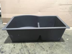 Quartz Classic Dusk Gray Quartz 33 in. 6040 Double Bowl Undermount Kitchen Sink with Aqua Divide (review pictures)