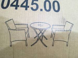 Malaga Multi-Brown 3-Piece Wicker Round Outdoor Bistro Set with Beige Cushions by Noble House (new) review pictures