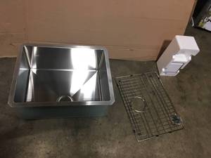 Undermount Stainless Steel 23 in. Single Bowl Kitchen Sink Kit in Satin by Glacier Bay