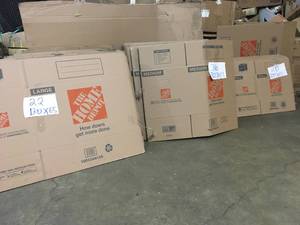 Lot of Home Depot Boxes for storage (box count in description)