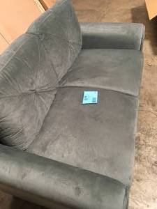Harvard 31.5 in. Black Microfiber 2-Seater Loveseat with Flared Arms by Lifestyle Solutions (new) see pictures