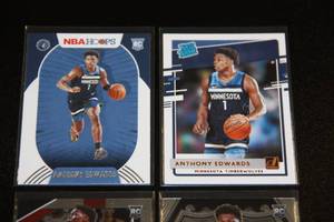 Anthony Edwards Basketball Card Rookie Lot  4 Different Rookie Cards