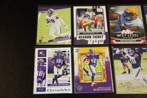 Justin Jefferson Football Card Lot  8 Different Cards