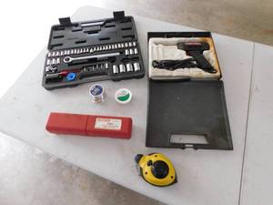 Socket Wrench Set In Case--Soldering Gun &amp Solder Wire--Stanley Fat Max Fiberglass 30m100  Chalk Line
