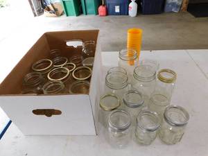 Mason, Etc. Canning Fruit Jars With Some Caps