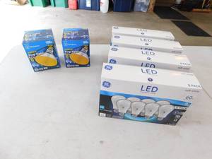 Four (8 Pack) Of GE  LED  60 W Soft White Light Bulbs--Two Westinghouse 100 W Bug Lights Bulbs