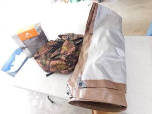 Ozark Trail--10 Battery Operated Portable Fan--Mesquite Ridge Backpack--Insulated Cooler W Dale Earnhardt  #8 Nascar--Tan Colored tarp