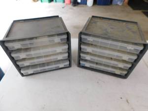 Two-(Four Drawers In Each) Storage Containers W Miscellaneous Screws, Etc.