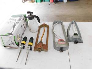 Three Vintage Lawn Sprinklers---Multi Purpose Sprayer--(1102 MP)---Two Spike Into The Ground Sprinklers
