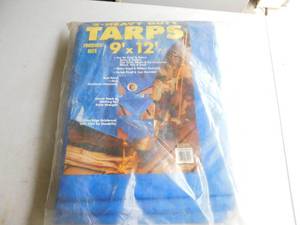 Two Heavy Duty TARPS ---Finished Size  9  x  12---Blue