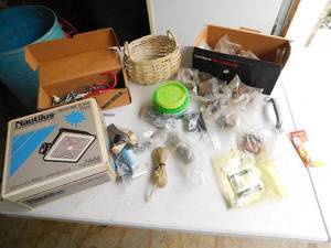 Miscellaneous Hardware--Ropes--Nails--Hooks--Nautilus & A Wicker Basket