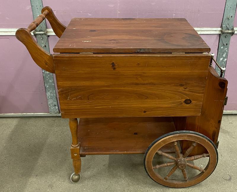Vintage Wheeled Beverage Serving Cart