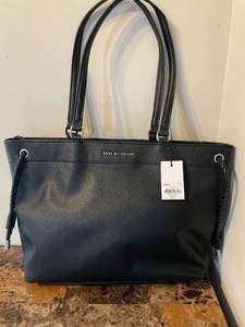 Dana Buchman Black Faux Leather Large Tote Purse
