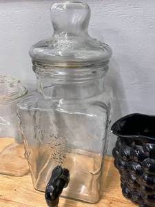 Lot of Kitchen Beverage Pitchers, Jars and Beverage Dispenser