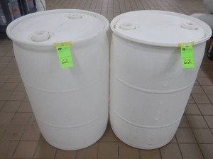 50-Gallon White Drums