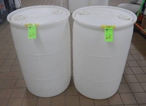 50-Gallon White Drums