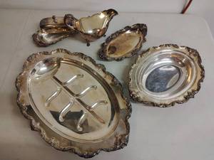 Collection of Webster Wilcox Silver International Co Silverplate Dishes