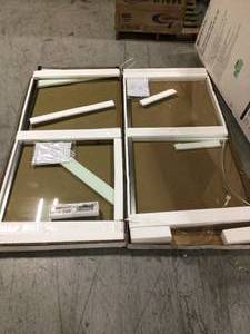 Classic 36 in. W Frameless 1-Piece Direct-to-Stud Corner Shower Glass Panel in Stainless by Delta (lot of 2) review pictures