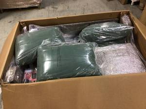 Amber Grove 3-piece Wicker Patio Sectional Set With Green Cushions