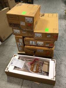 Pallet of 24 in. Distressed Oak Bar Stool by HOMESTYLES (Lot of 7) see pictures
