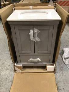 Dorel Living DL8856G-A Sunnybrooke 24 Inch, Gray Bathroom Vanity, 24