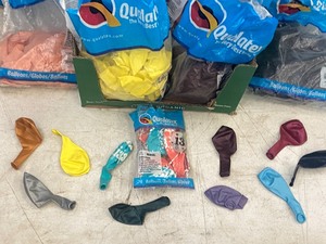 Box Lot Of Assorted Latex Party Balloons