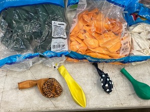 Box Lot Of Assorted Latex Party Balloons