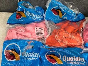 Box Lot Of Assorted Latex Party Balloons