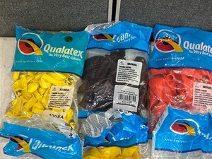 Box Lot Of Assorted Latex Party Balloons