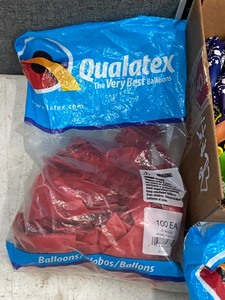 Box Lot Of Assorted Latex Party Balloons