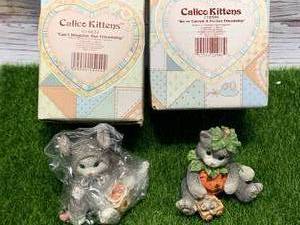 lot 35 image: Lot of 2 Calico Kittens from Enesco (these sell well on ebay)