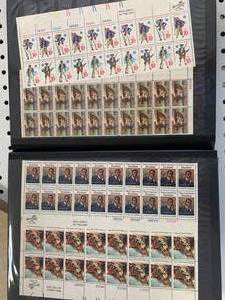 lot 57 image: Stamp Book Filled with 16 Pages of Stamps