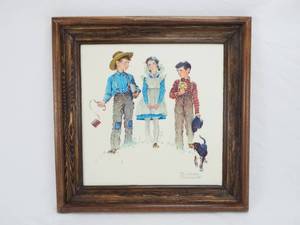 lot 38 image: Vintage Limited Edition Norman Rockwell A Young Mans Fancy Framed Canvas Print