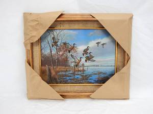 lot 5 image: Vintage Limited Edition David Maass Alarmed Framed Canvas Print