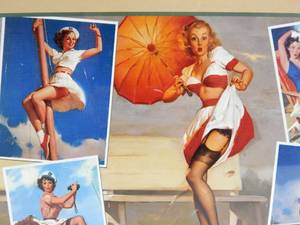 lot 43 image: Cobble Hill Gil Elvgren Seaside Attractions Pin Up 1000 Piece Sealed Puzzle
