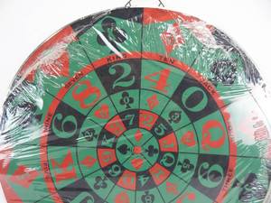 lot 52 image: Vintage 1968 OGGI Products Two Sided Poker and Standard Sealed Dart Board