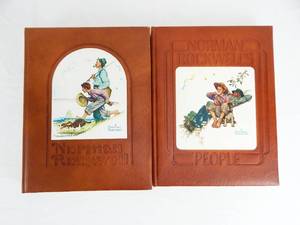 lot 80 image: Set of 2 Vintage Norman Rockwell Limited Edition Leather Bound Books